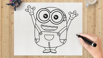 HOW TO DRAW MINION BOB EASY STEP BY STEP