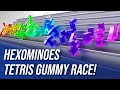 Hexominoes tetris gummy race softbody simulation asmr