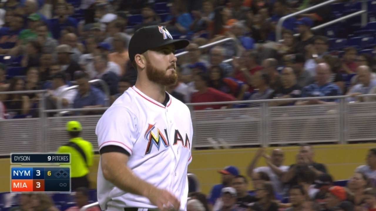NYM@MIA: Dyson tosses two perfect frames to notch win