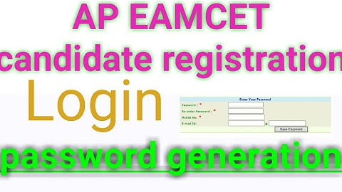 AP EAMCET 2020 candidate registration password generation web options entry clear explanation