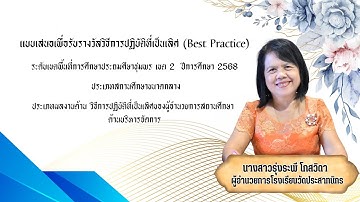 Best Practices :  วิธีการปฏิบัติที่เป็นเลิศของผู้อำนวยการสถานศึกษา ด้านบริหารจัดการ