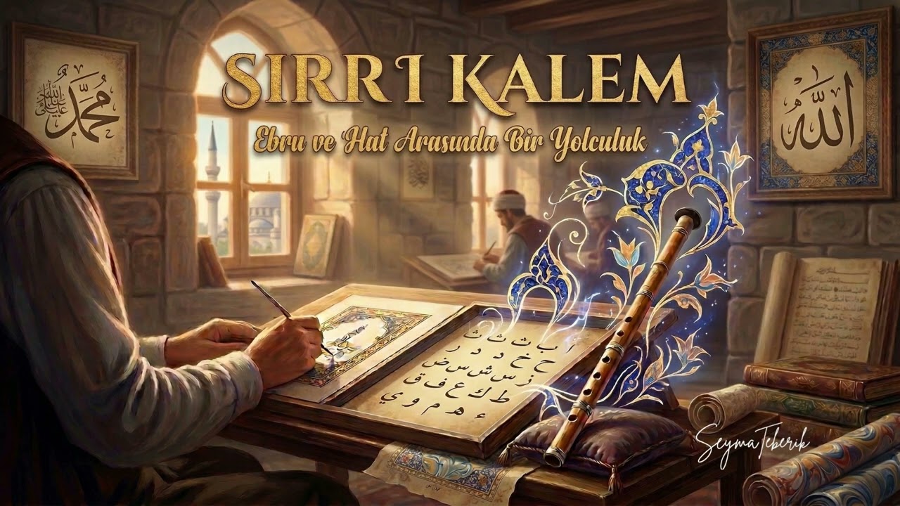 Huzur Veren Ney Sesi eşliğinde Ebru ve Hat Sanatı | Sırr-ı Kalem #enstrümantal #tasavvufmüzik 