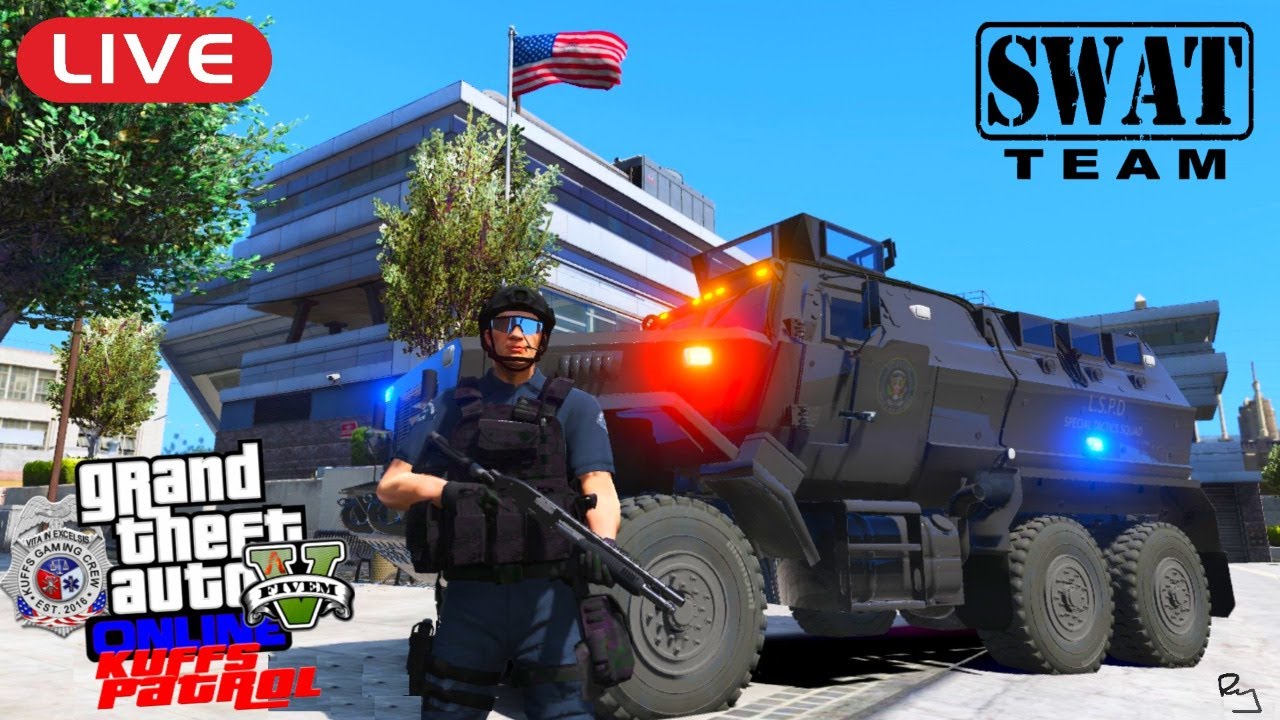 Live Gta 5 Fivem Kuffs Police Roleplay Swat Task Force Youtube