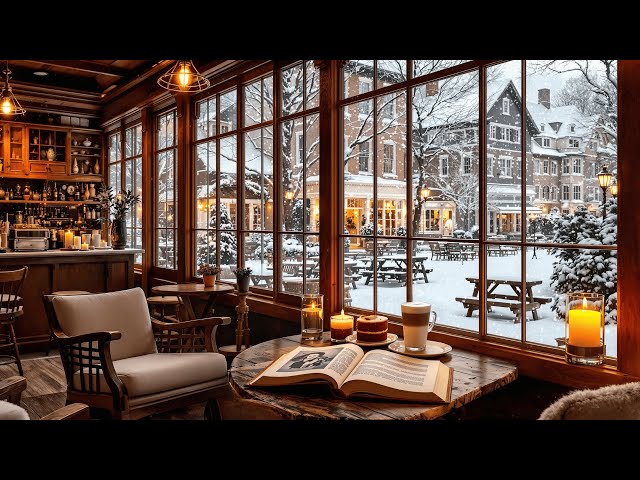 Cozy Winter Ambience❄️🎷Jazz Relaxing Music in Cozy Coffee