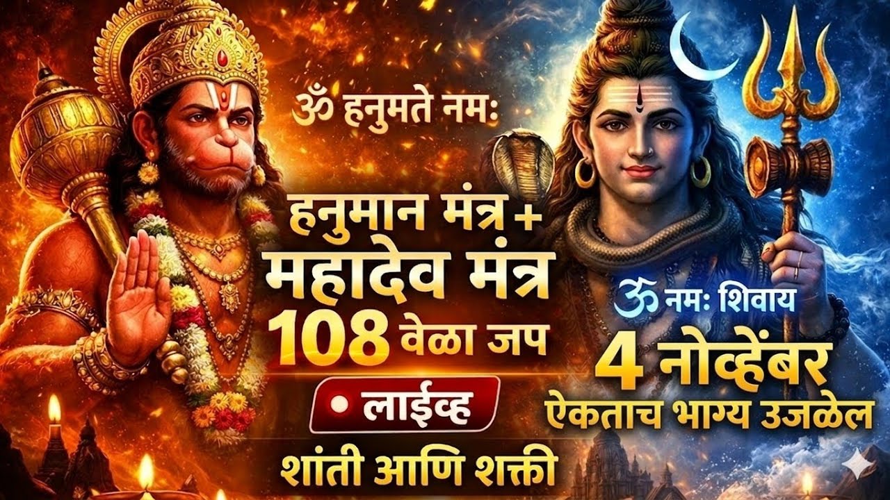 LIVE 🔴 हनुमान मंत्र + महादेव मंत्र 108 बार | Powerful Mantra Chanting Live #Live #mantra