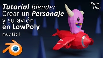 Tutorial Blender español para principiantes ✈️ Técnica LowPoly de personaje y avión en 3D