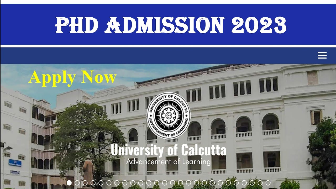 PhD Admission 2023 // Calcutta University - YouTube