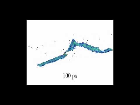 Absorption and Trapping of a Screw Dislocation at a Stacking Fault Tetrahedron -