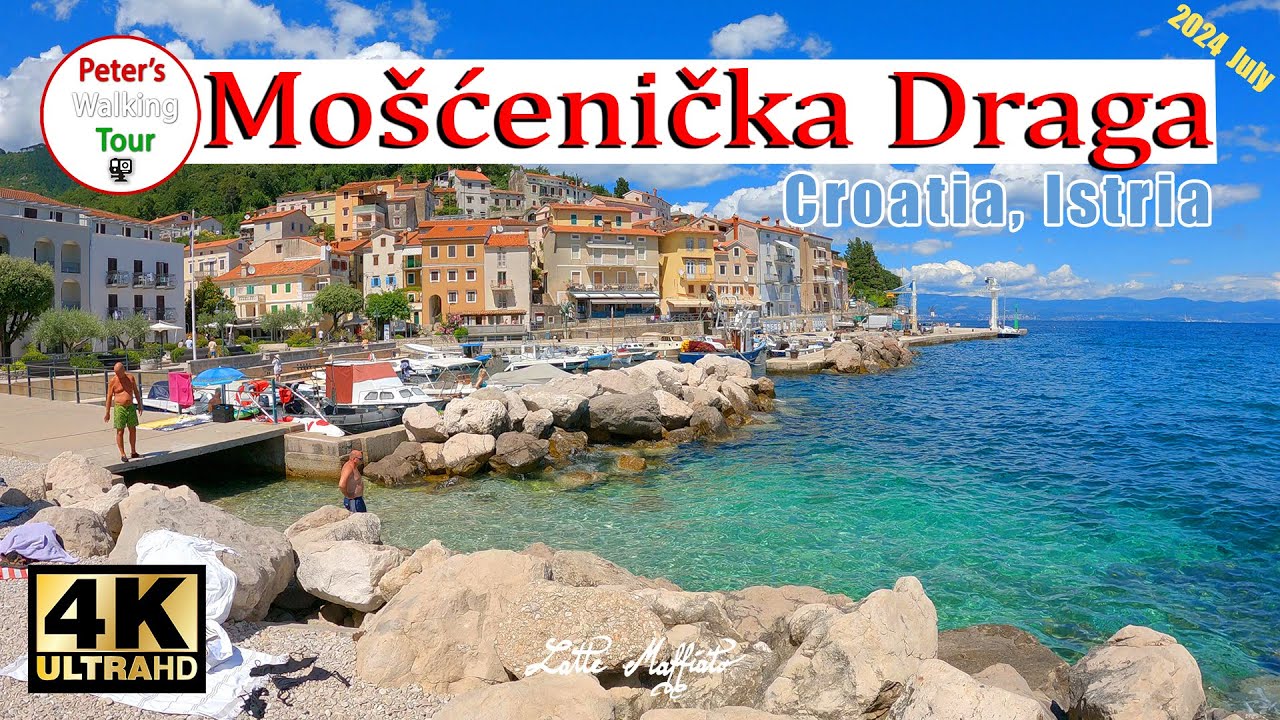 Mošćenička Draga,  Istria, Croatia, Horvátország, Isztria  Walking Tour 4k