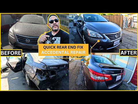 Rebuilding A Wrecked 2013 Nissan Sentra SR Rear End Damage