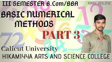 BASIC NUMERICAL METHODS PART 3