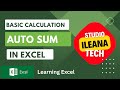 AUTO SUM IN EXCEL || BASIC CALCULATION || ILEANA TECH #excel #exceltips #exceltutorial #exceltricks