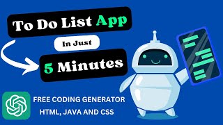 How To Make A To Do List App With Chat GPT In Less Than 5 Minutes!