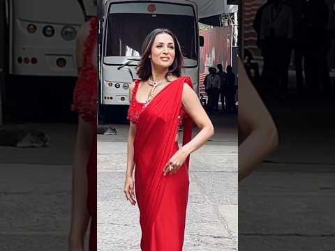 Malaika Arora Today In Red Saree 😍🔥 #malaikaarora ##viral