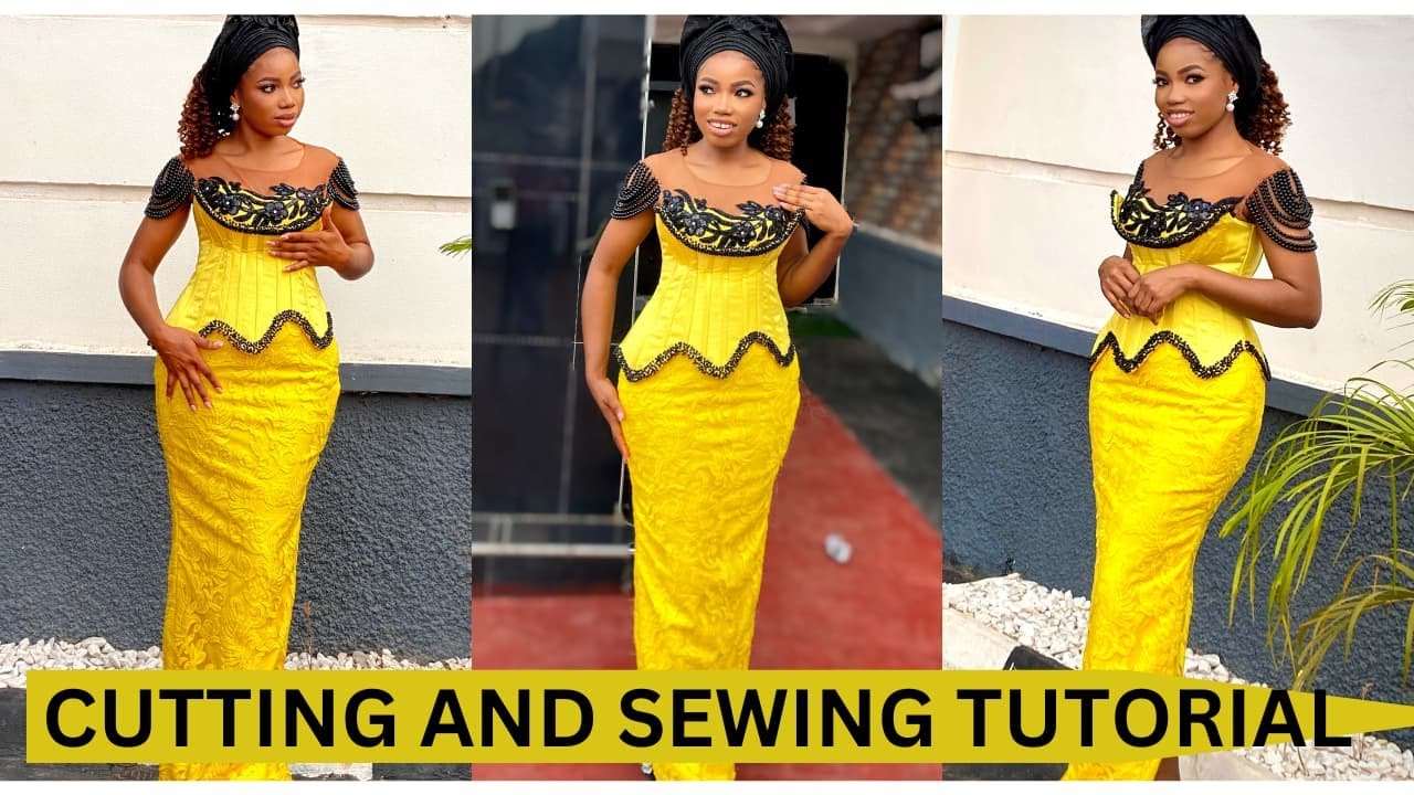 How to cut and Sew This FUNNEL CORSET blouse and butt contoured skirt