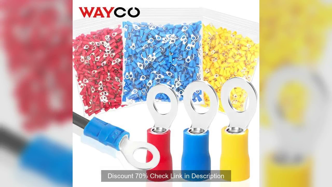 500PCS Ring Crimp Terminal M4/M5/M6 Round Plugs Pre-insulated Ferrules Lugs For Splice Electricals C