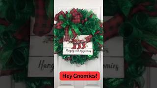 Cozy Christmas Door Decor With a Little Gnome Personality #shorts