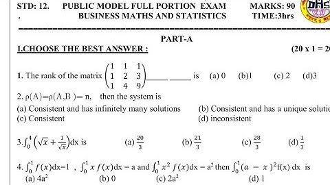 12th std business maths public exam model question paper 2022