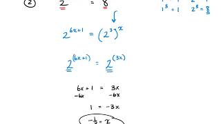 Solving Exponential equations using like bases
