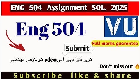 Eng504 assignment 1 solution 2025🔥#vuassigmntsolution #rslearningzone/eng504 assigmnt 1