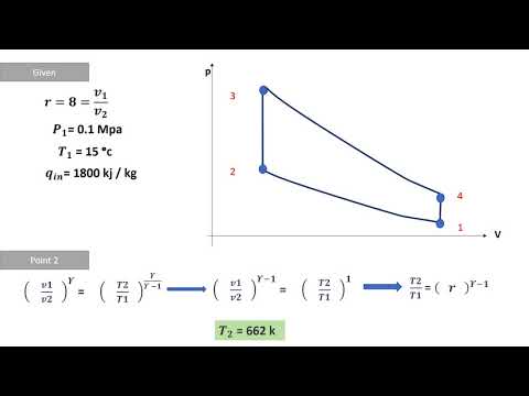 حل مسألة علي شرح دورة اوتو Example on otto cycle