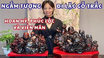 Tượng Phật Di Lặc gỗ Trắc đỏ đen Biểu tượng hoan hỷ và phúc lộc viên mãn