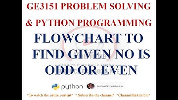FLOWCHART TO CHECK ODD OR EVEN | GE3151 PROBLEM SOLVING AND PYTHON PROGRAMMING NOTES #pspp
