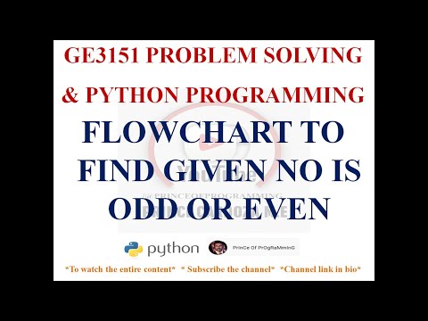 FLOWCHART TO CHECK ODD OR EVEN | GE3151 PROBLEM SOLVING AND PYTHON PROGRAMMING NOTES #pspp