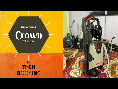 Crown CT42024 2000w pressure washer unboxing and setup