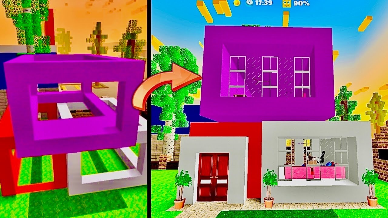 New pink house in party craft | tutorial 7 | easy tutorial | best ...