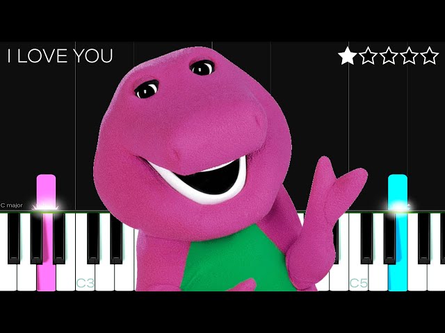 Barney - Theme Song - I Love You Song | EASY Piano Tutorial class=