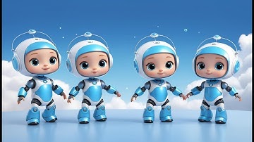 Five Little Robots Dance Along | Counting Rhyme & Fun Robot Movement Song for Kids | English