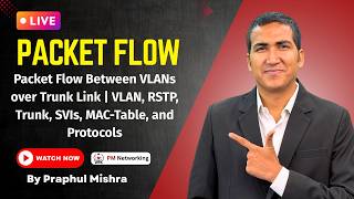Packet Flow Between VLANs over Trunk Link | VLAN, RSTP, Trunk, SVIs, MAC-Table, and Protocols