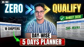 Day Wise Planner to Qualify ReNEET 2026 in 5 Days 🚨 | Score 200+ in NEET 2026 | MBBS Abroad