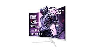 Review CRUA 32 Curved Gaming Monitor 4K 160Hz White RGB Display