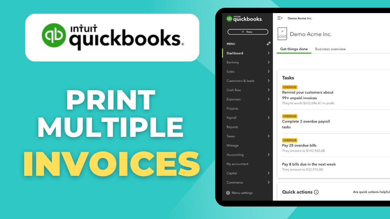 How to Print Multiple Invoices in QuickBooks Online | Smart Tips - YouTube