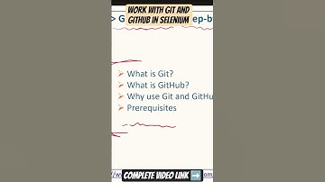 work with git and GitHub in selenium framework