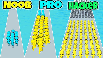 NOOB vs PRO vs HACKER in Runner Pusher | Pikaguy | kugo