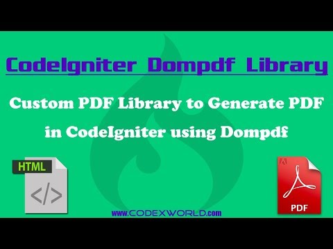 Convert HTML to PDF in CodeIgniter using Dompdf