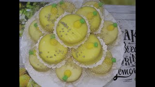 حلويات العيد 2021 /قاطو بذوق الليمون محشي بكريمة الليمون الرائعة بقلاصاج لامع وطري 