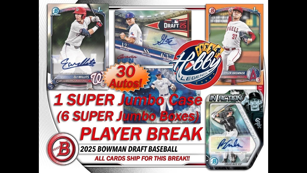 2025 Bowman Draft SUPER JUMBO 1 Case (8 Box) Player Break #1 eBay Live 01/16/26