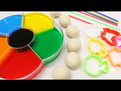 Dye Coloring Play Doh Toys - Creative Play with Watercolor and Play Doh