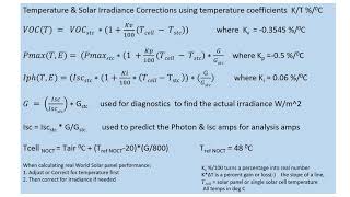 Real World Solar Panel Estimates Using Temperature Coefficients