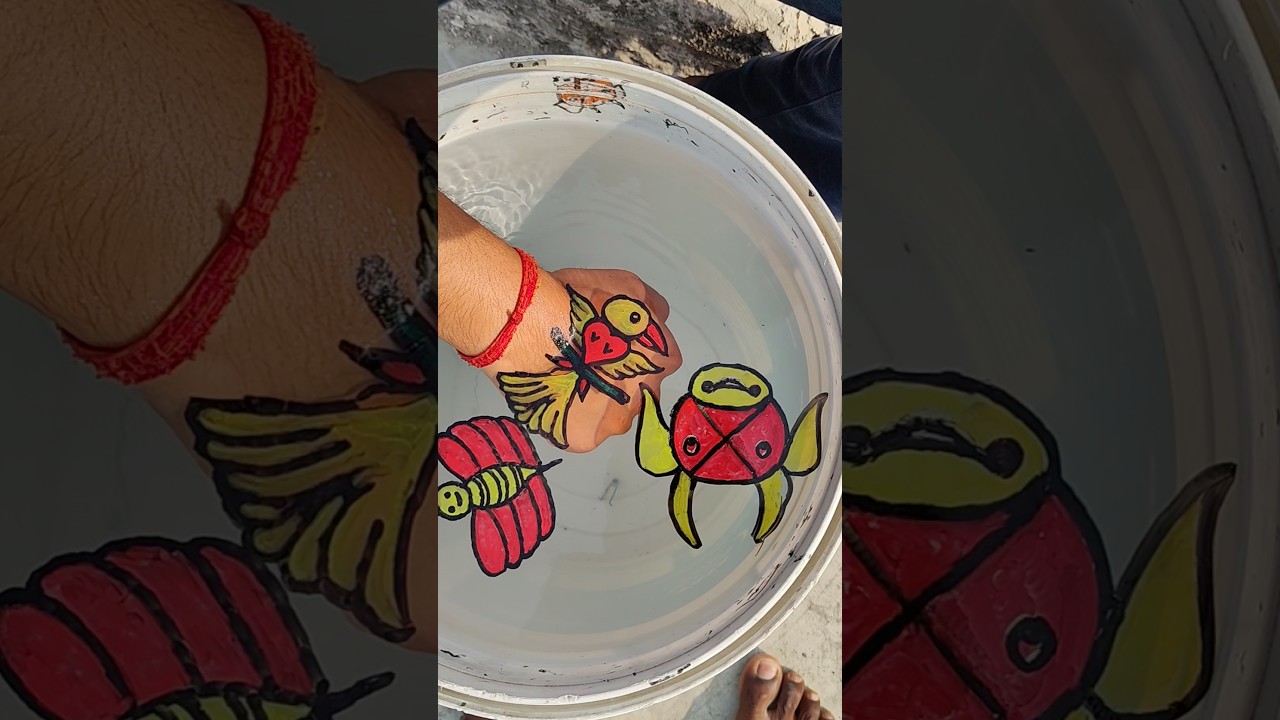 Wow amazing 🤩 bird drawing float 😘 in the water 💦 