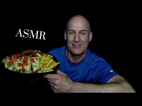 ASMR: HOMEMADE TACOS WITH FRENCH FRIES AND ONION RINGS (EATING SOUNDS) SOFT SPOKEN