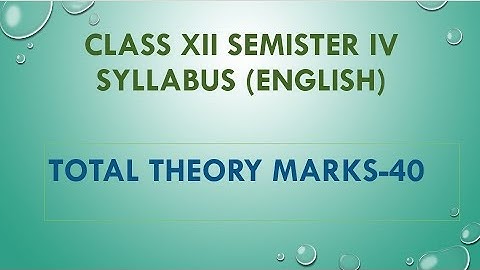 CLASS XII এর IV SEMISTER ENGLISH SYLLABUS class 12 4th semester English  syllabus.