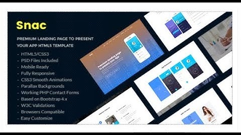 Snac - Premium Responsive App Landing Page HTML5 Template | Themeforest Download