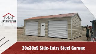 Installed in Durand, Michigan, this side entry metal garage is one of the many diffferent garages, carports, barns, RV Carports, and 