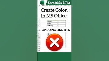 Create Colon in Excel✅ Excel tricks#Excel tips#Excel Formulas#Excel