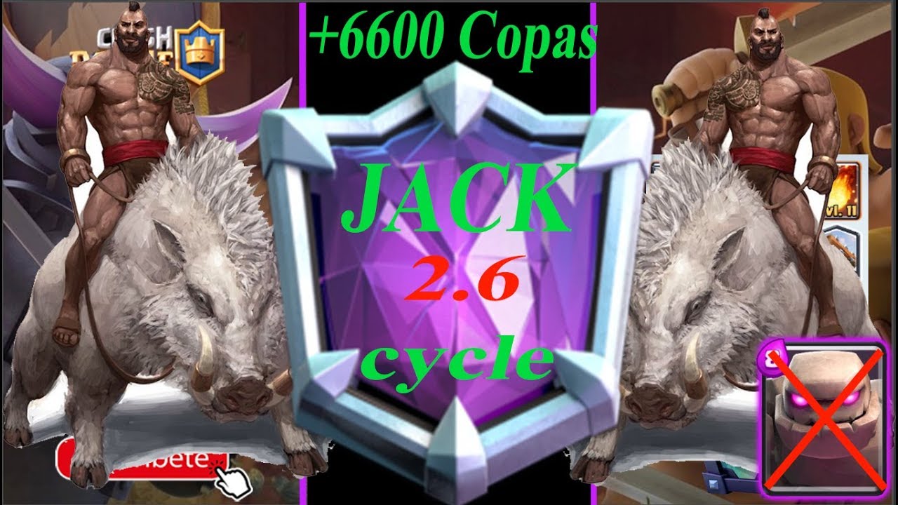HOG RIDER 2.6 (JACK BEST PLAYER ) +6600 COPAS!! VS GOLEM +6600